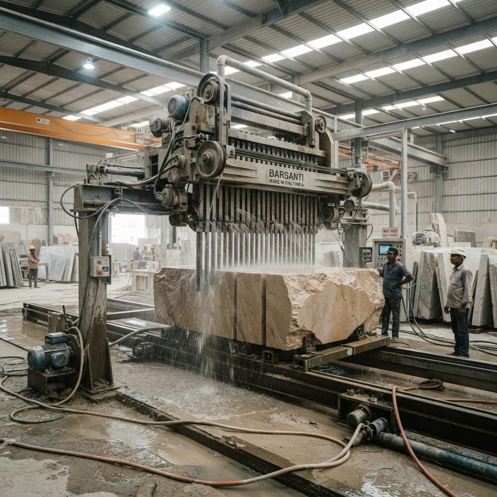 Precision Cutting — Stone Slab Studio marble process in Kishangarh, Rajasthan